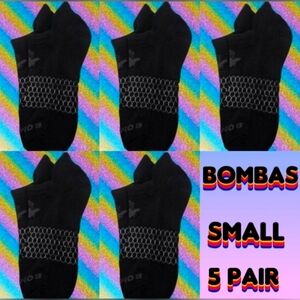 Bombas Ankle Socks Small 5 Pair Womens Honeycomb Black/Grey BNWT